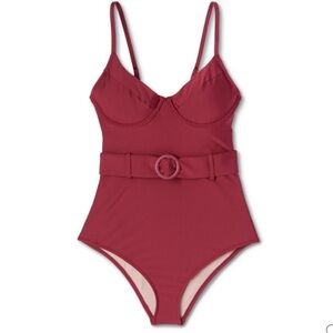 IMPERFECT Women’s one piece swimsuit (((missing belt))) large